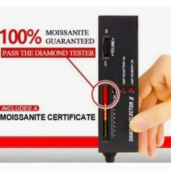 Certified Handmade 1ct Sapphire VVS1 Moissanite Sterling Silver Engagement Ring - Picture 5 of 6